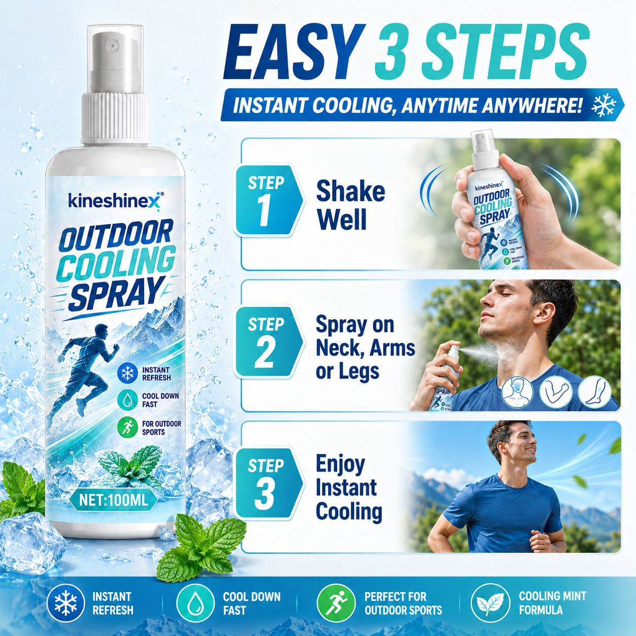 Outdoor Cooling Spray 100ml–In - Hair Care Spray 评论和价格