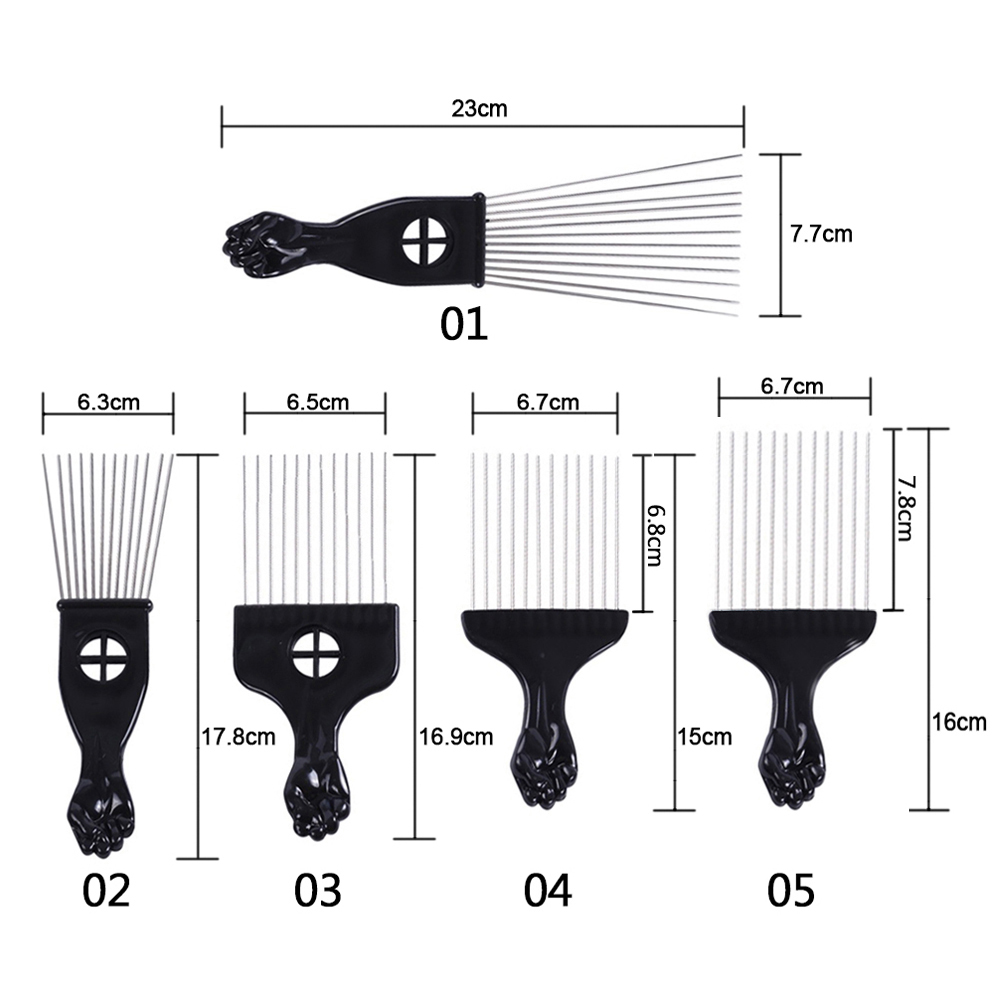 1 Pcs Salon Use Black Metal Af - Afro Pick Comb 评论和价格