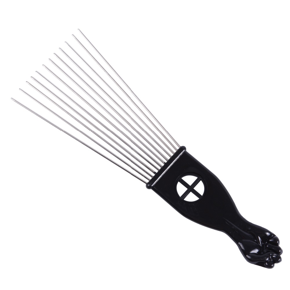 1 Pcs Salon Use Black Metal Af - Afro Pick Comb 评论和价格