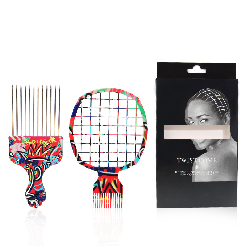 2Pcs Professional Salon Afro C - Afro Pick Comb 评论和价格
