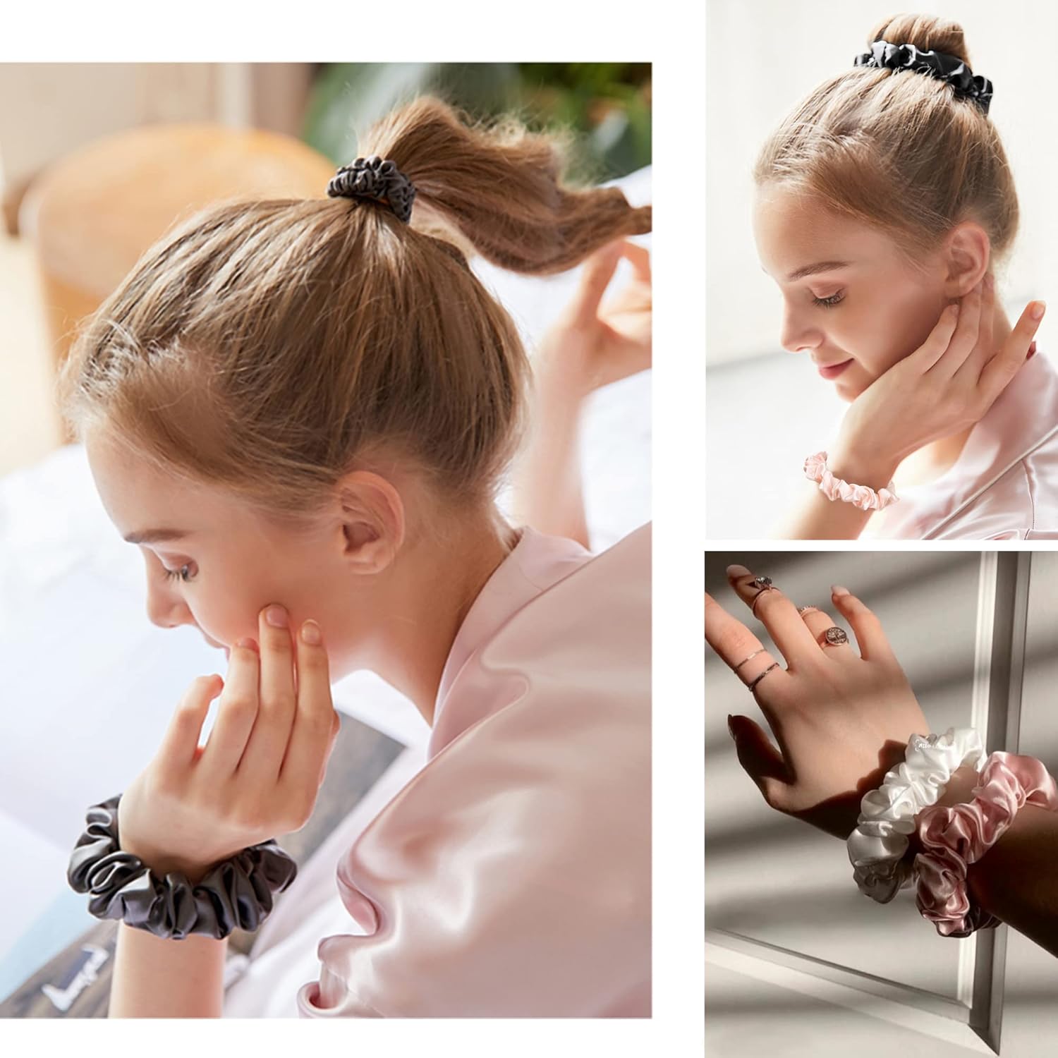 19 Pcs Satin Scrunchies for Wo - Hair Care Works 评论和价格