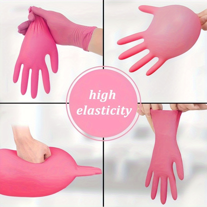 Pink Disposable Nitrile Gloves - Hair Care Works 评论和价格