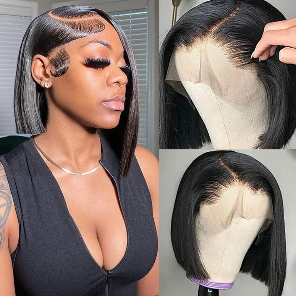 Short Bob Wigs Human Hair Stra - Hair Care Works 评论和价格