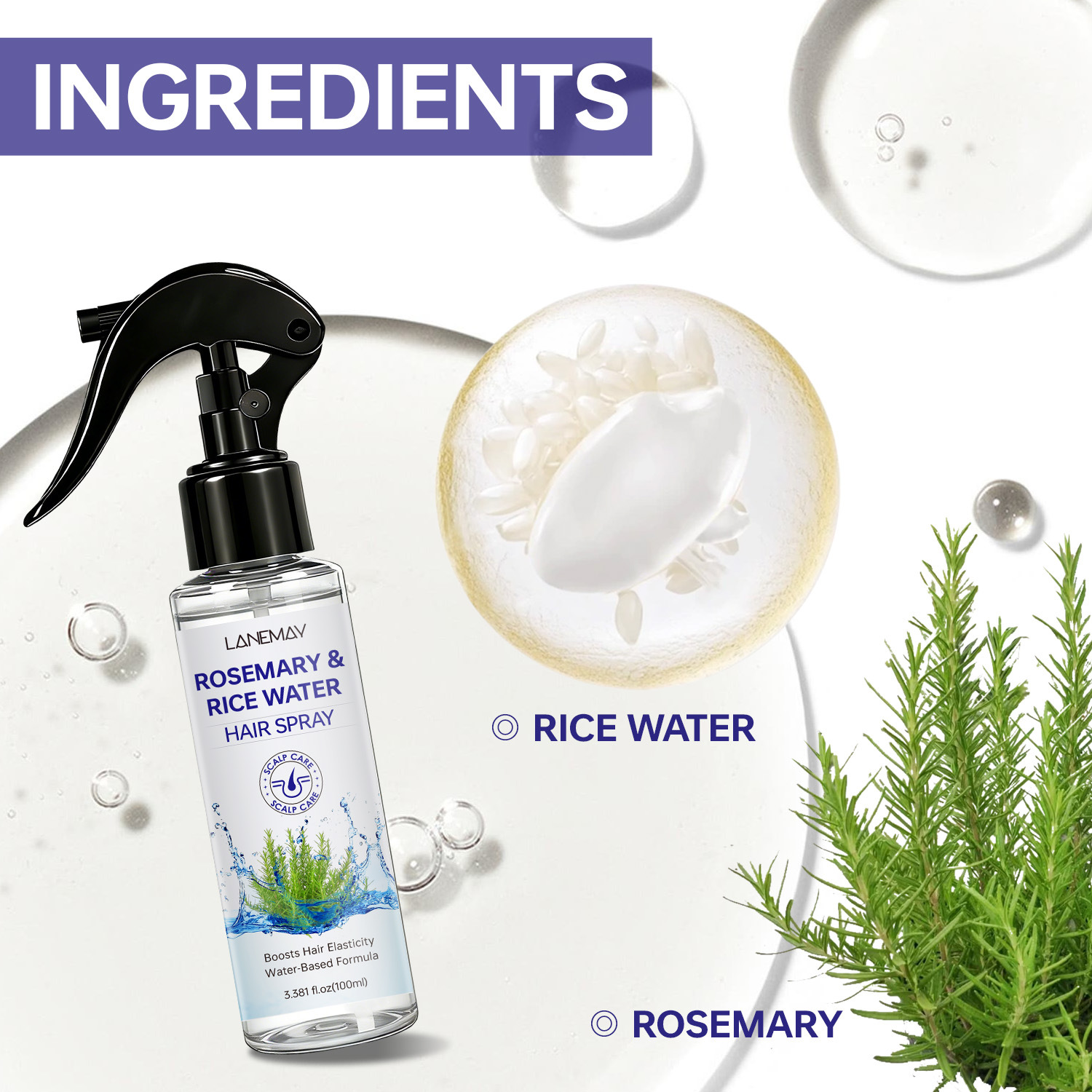 Rosemary & Rice Water Hair Spr - Hair Care With Rice Water 评论和价格